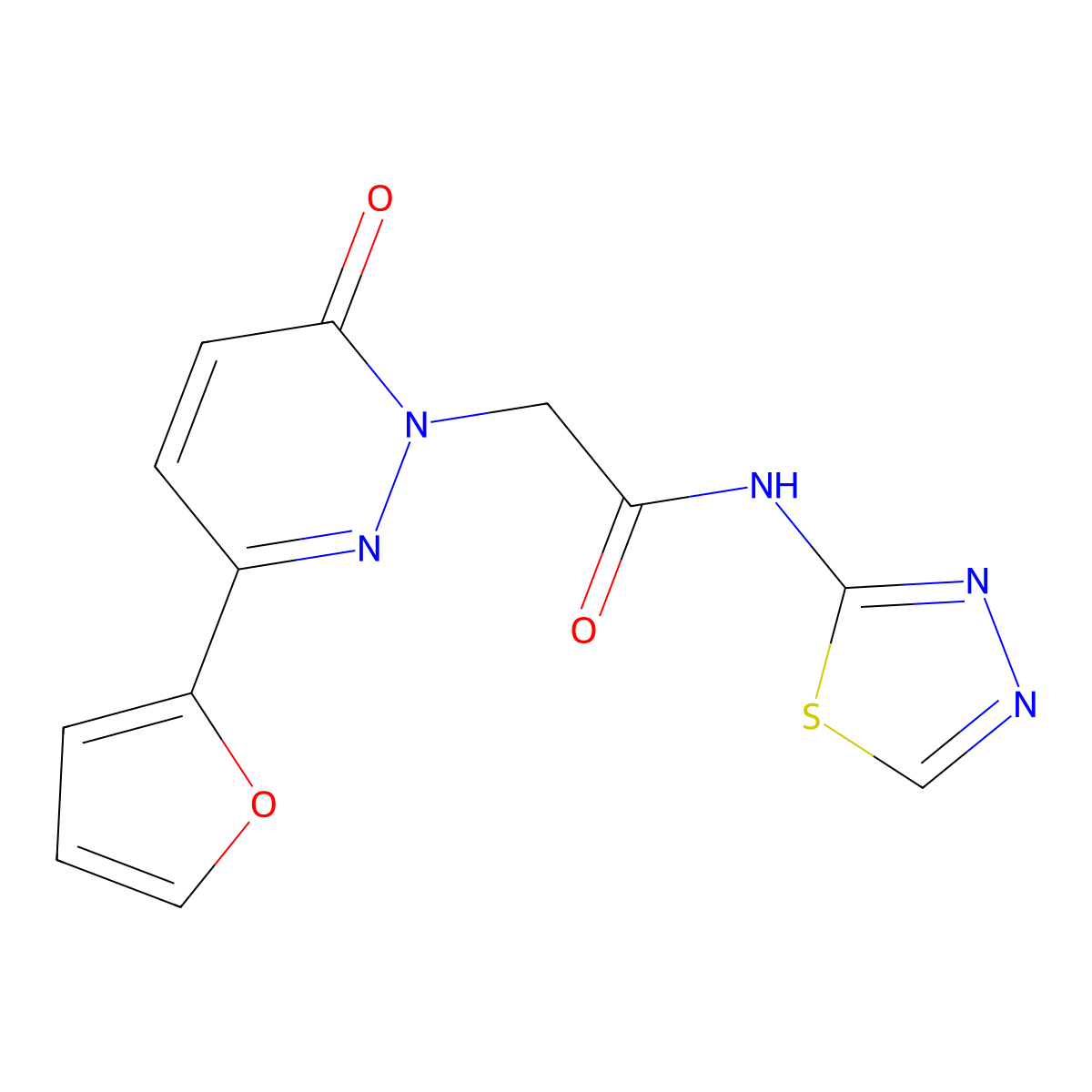 2-(3-(furan-2-yl)-6-oxopyridazin-1(6H)-yl)-N-(1,3,4-thiadiazol-2-yl)acetamide molecular structure, CAS 1324072-71-0