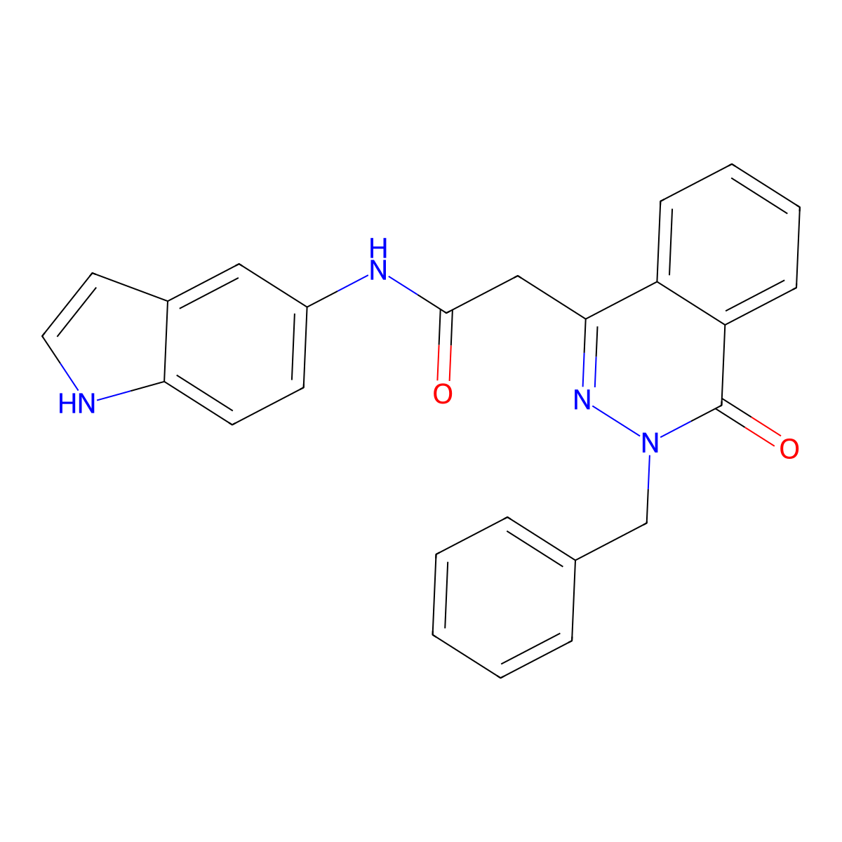 2-(3-benzyl-4-oxo-3,4-dihydrophthalazin-1-yl)-N-(1H-indol-5-yl)acetamide molecular structure, CAS 1324072-73-2