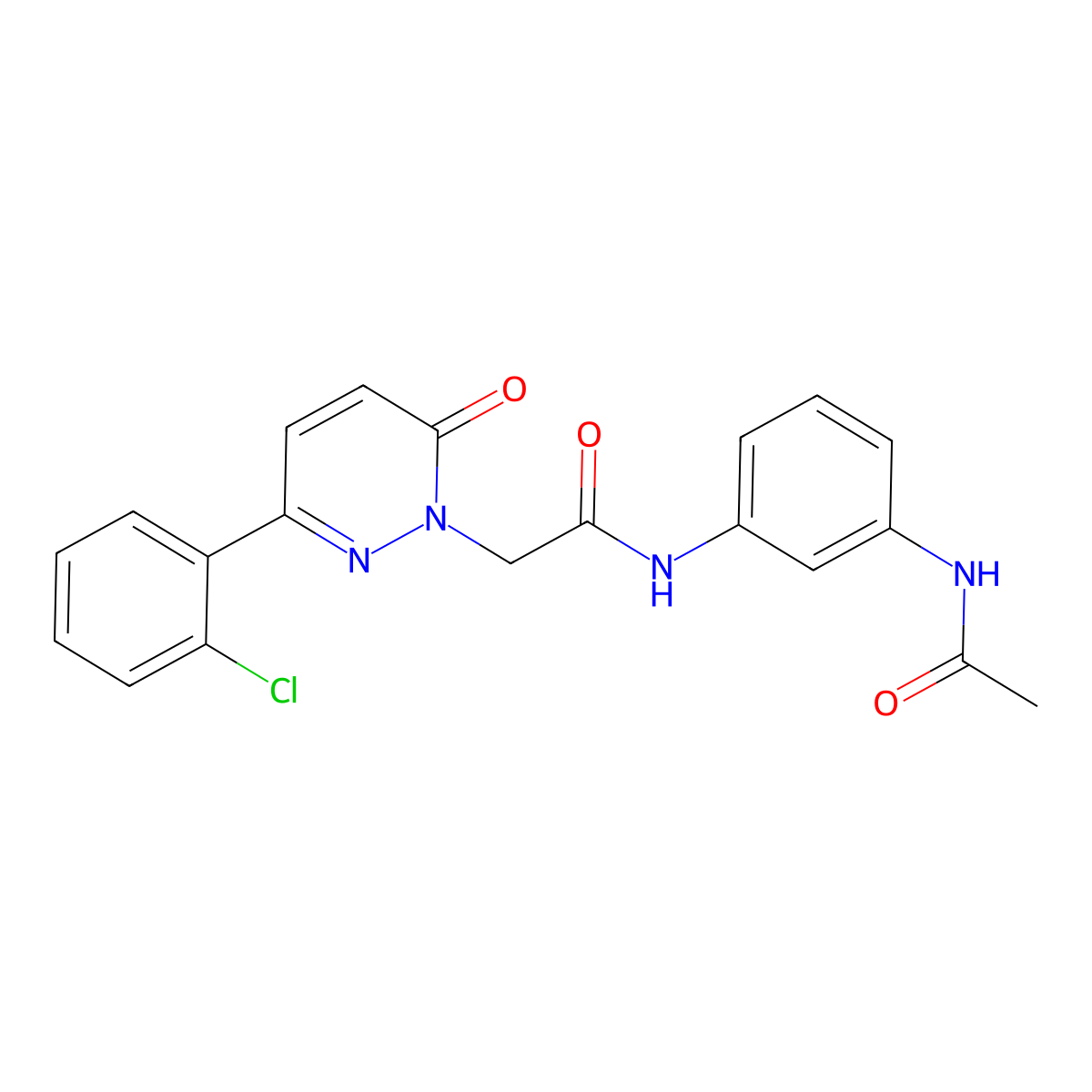 N-[3-(acetylamino)phenyl]-2-[3-(2-chlorophenyl)-6-oxopyridazin-1(6H)-yl]acetamide molecular structure, CAS 1324072-74-3