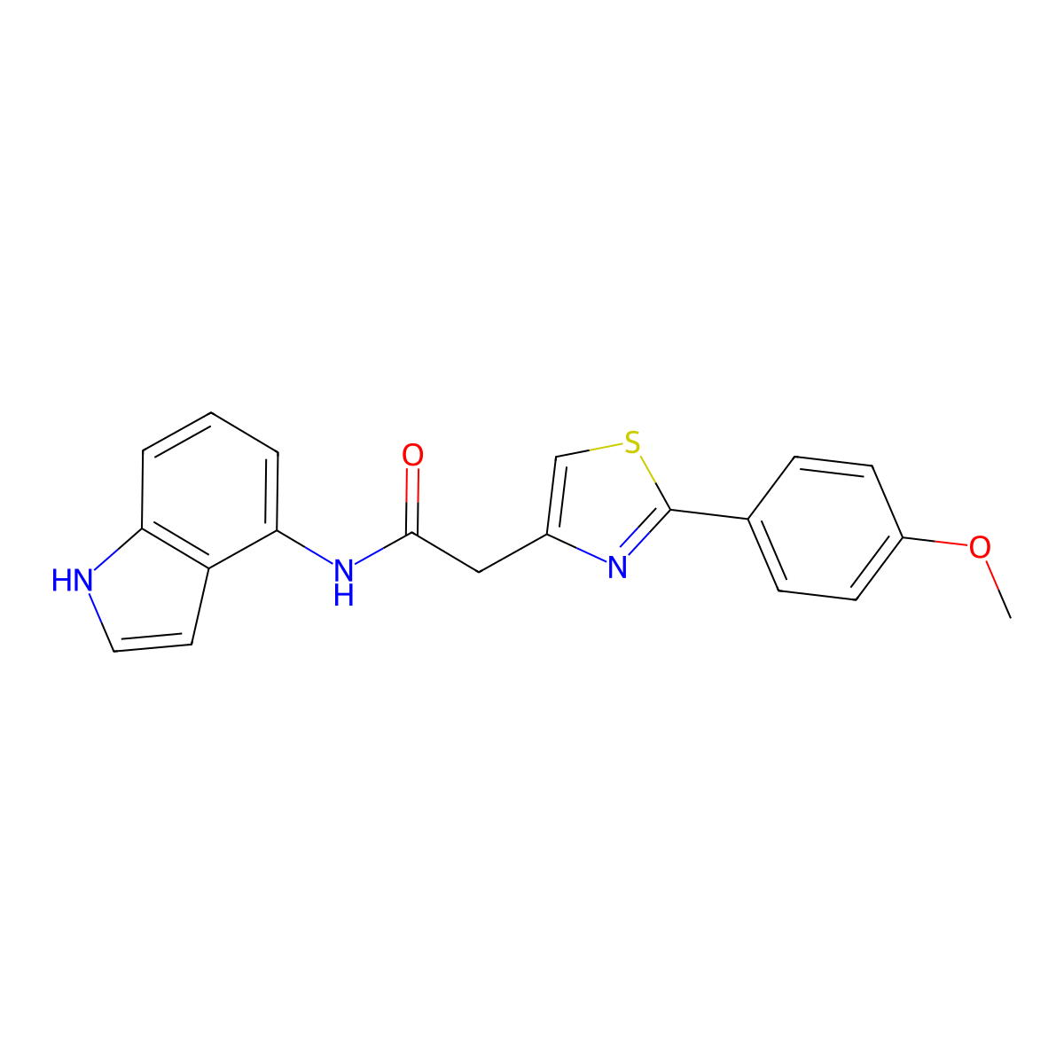 N-(1H-indol-4-yl)-2-[2-(4-methoxyphenyl)-1,3-thiazol-4-yl]acetamide molecular structure, CAS 1324072-88-9