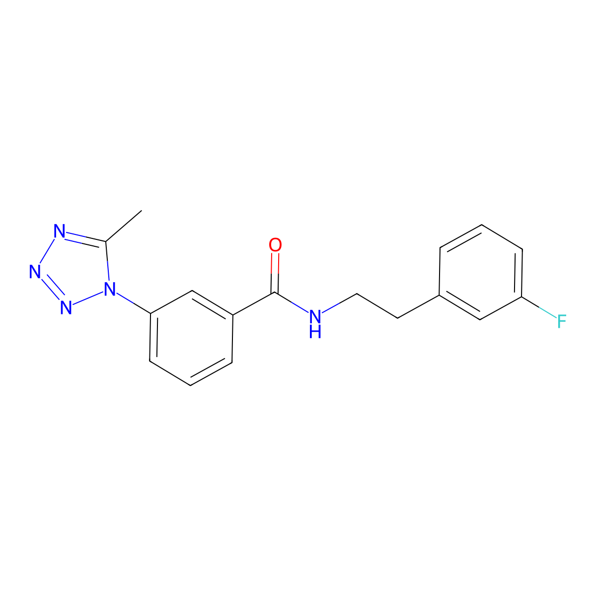 N-[2-(3-fluorophenyl)ethyl]-3-(5-methyl-1H-tetrazol-1-yl)benzamide molecular structure, CAS 1324072-89-0