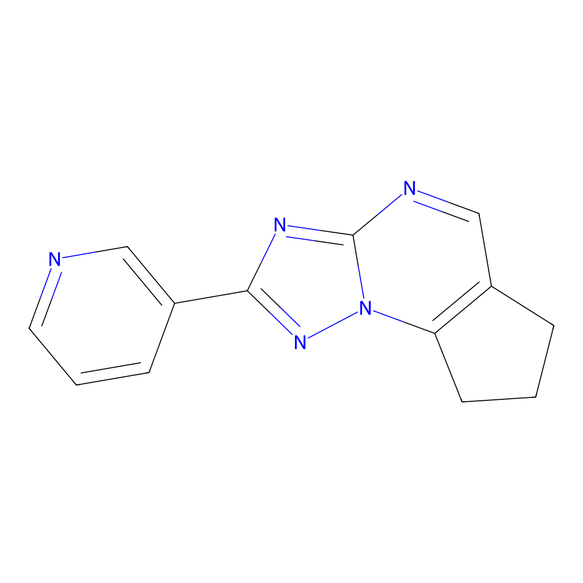 2-(pyridin-3-yl)-7,8-dihydro-6H-cyclopenta[e][1,2,4]triazolo[1,5-a]pyrimidine molecular structure, CAS 1324072-90-3