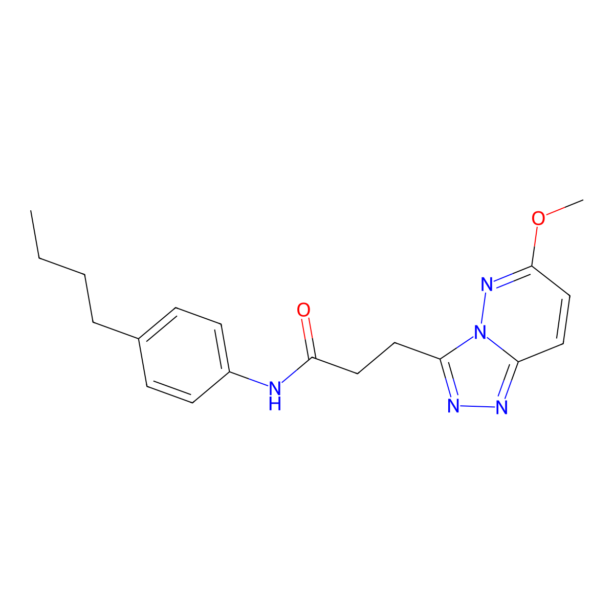 N-(4-butylphenyl)-3-(6-methoxy[1,2,4]triazolo[4,3-b]pyridazin-3-yl)propanamide molecular structure, CAS 1324072-96-9