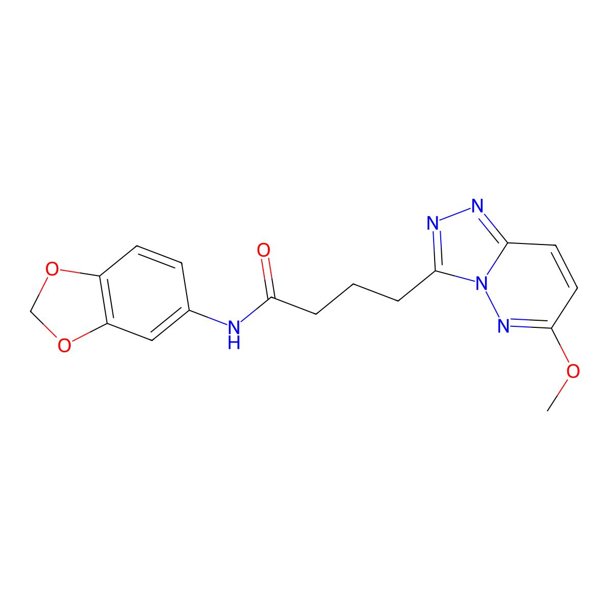N-(1,3-benzodioxol-5-yl)-4-(6-methoxy[1,2,4]triazolo[4,3-b]pyridazin-3-yl)butanamide molecular structure, CAS 1324072-99-2