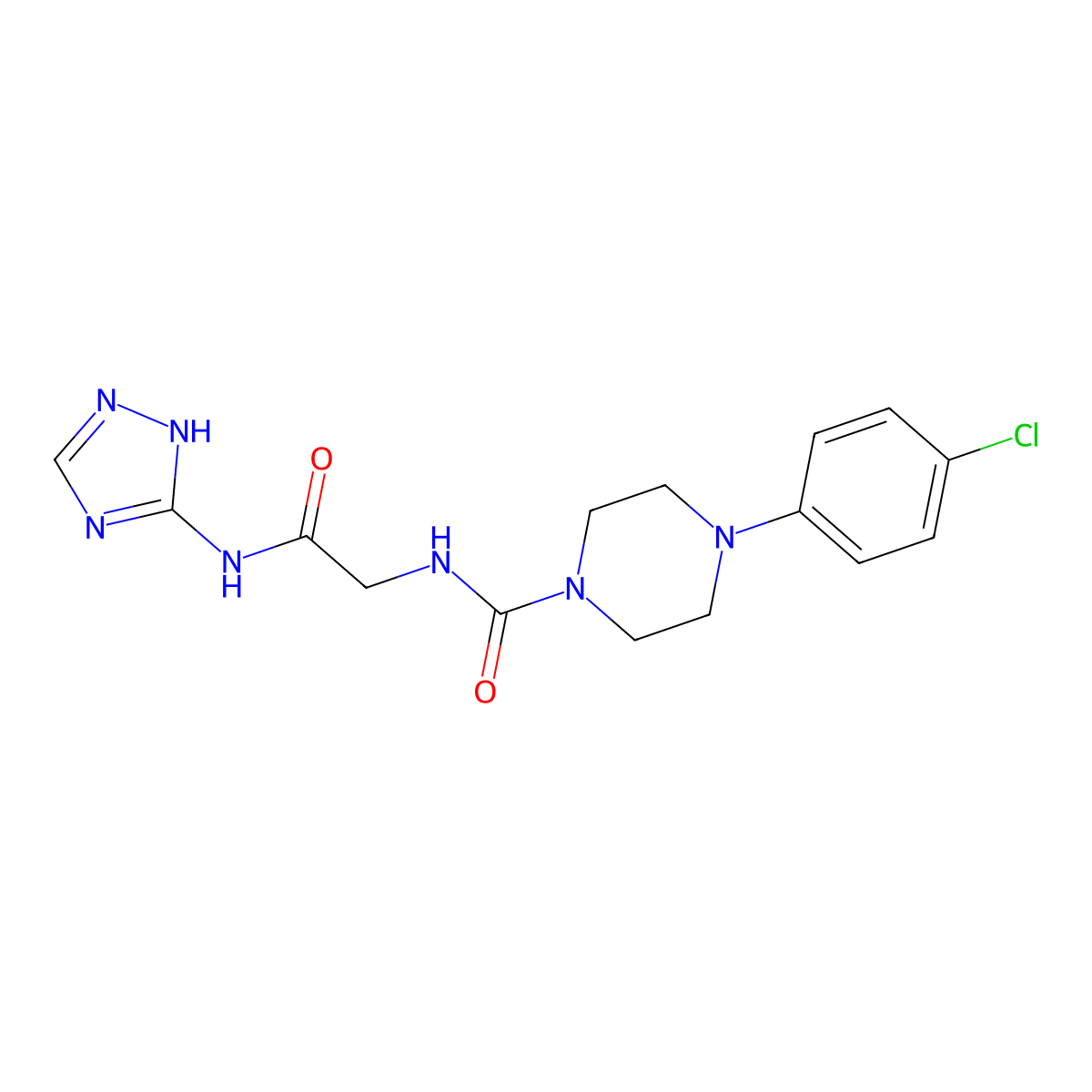 4-(4-chlorophenyl)-N-[2-oxo-2-(1H-1,2,4-triazol-3-ylamino)ethyl]piperazine-1-carboxamide molecular structure, CAS 1324073-52-0