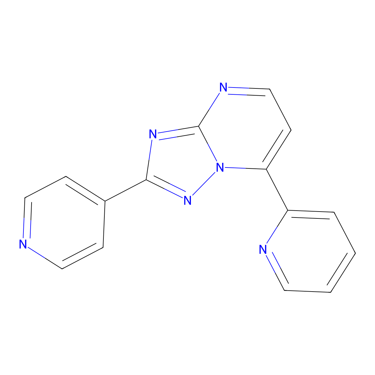 7-(Pyridin-2-yl)-2-(pyridin-4-yl)[1,2,4]triazolo[1,5-a]pyrimidine molecular structure, CAS 1324073-58-6