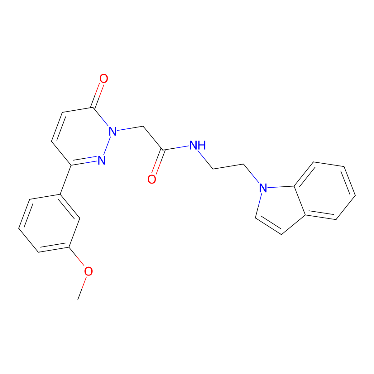 N-[2-(1H-indol-1-yl)ethyl]-2-[3-(3-methoxyphenyl)-6-oxopyridazin-1(6H)-yl]acetamide molecular structure, CAS 1324073-63-3
