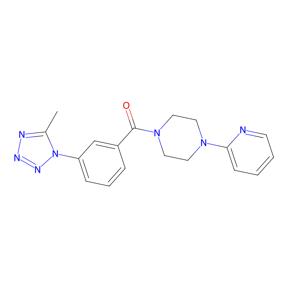 [3-(5-methyl-1H-tetrazol-1-yl)phenyl][4-(pyridin-2-yl)piperazin-1-yl]methanone molecular structure, CAS 1324073-80-4
