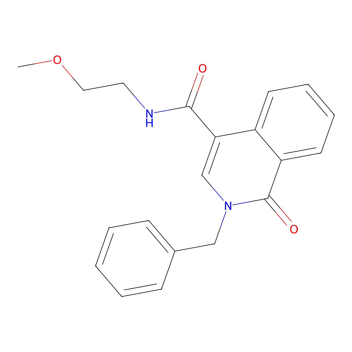 2-benzyl-N-(2-methoxyethyl)-1-oxo-1,2-dihydroisoquinoline-4-carboxamide molecular structure, CAS 1324073-89-3
