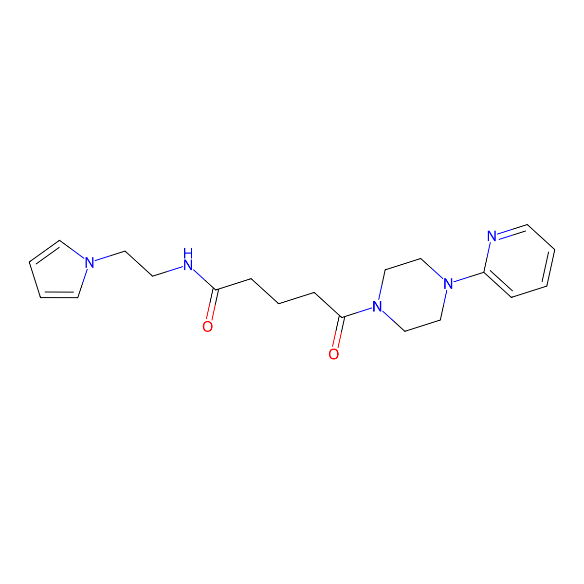 5-oxo-5-[4-(pyridin-2-yl)piperazin-1-yl]-N-[2-(1H-pyrrol-1-yl)ethyl]pentanamide molecular structure, CAS 1324074-12-5
