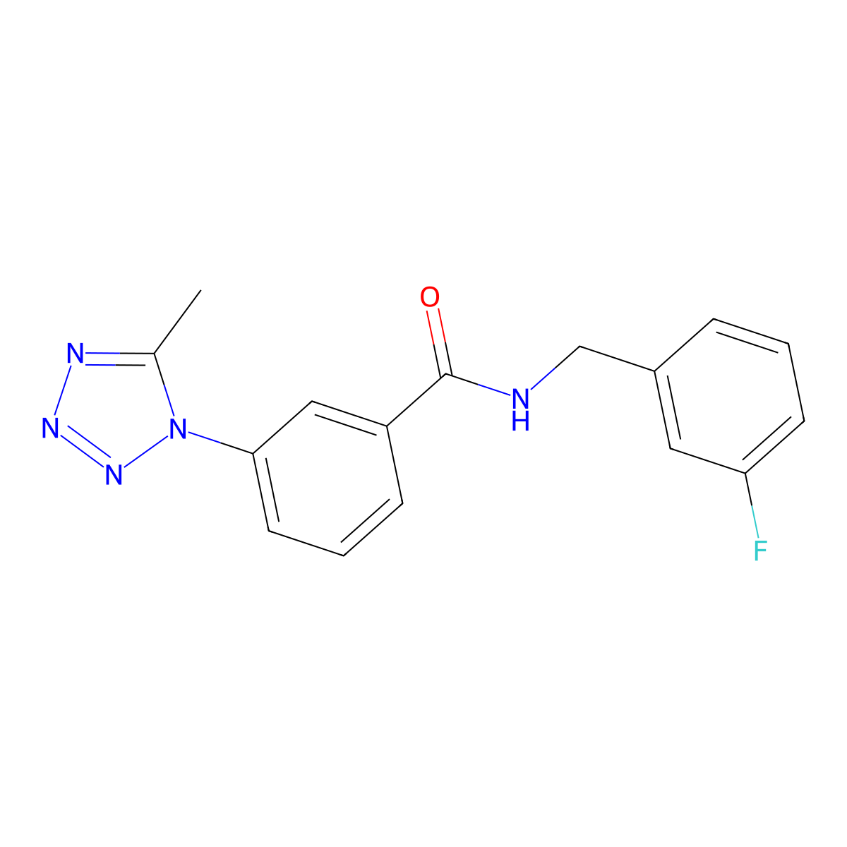 N-(3-fluorobenzyl)-3-(5-methyl-1H-tetrazol-1-yl)benzamide molecular structure, CAS 1324074-13-6