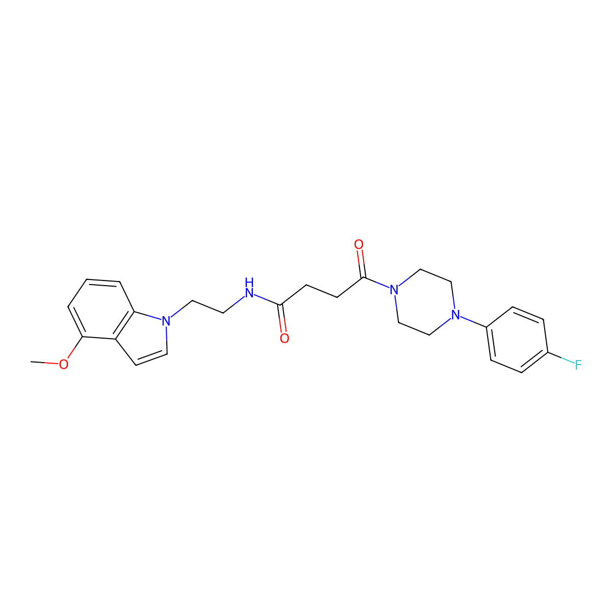 4-[4-(4-fluorophenyl)piperazino]-N-[2-(4-methoxy-1H-indol-1-yl)ethyl]-4-oxobutanamide molecular structure, CAS 1324074-40-9