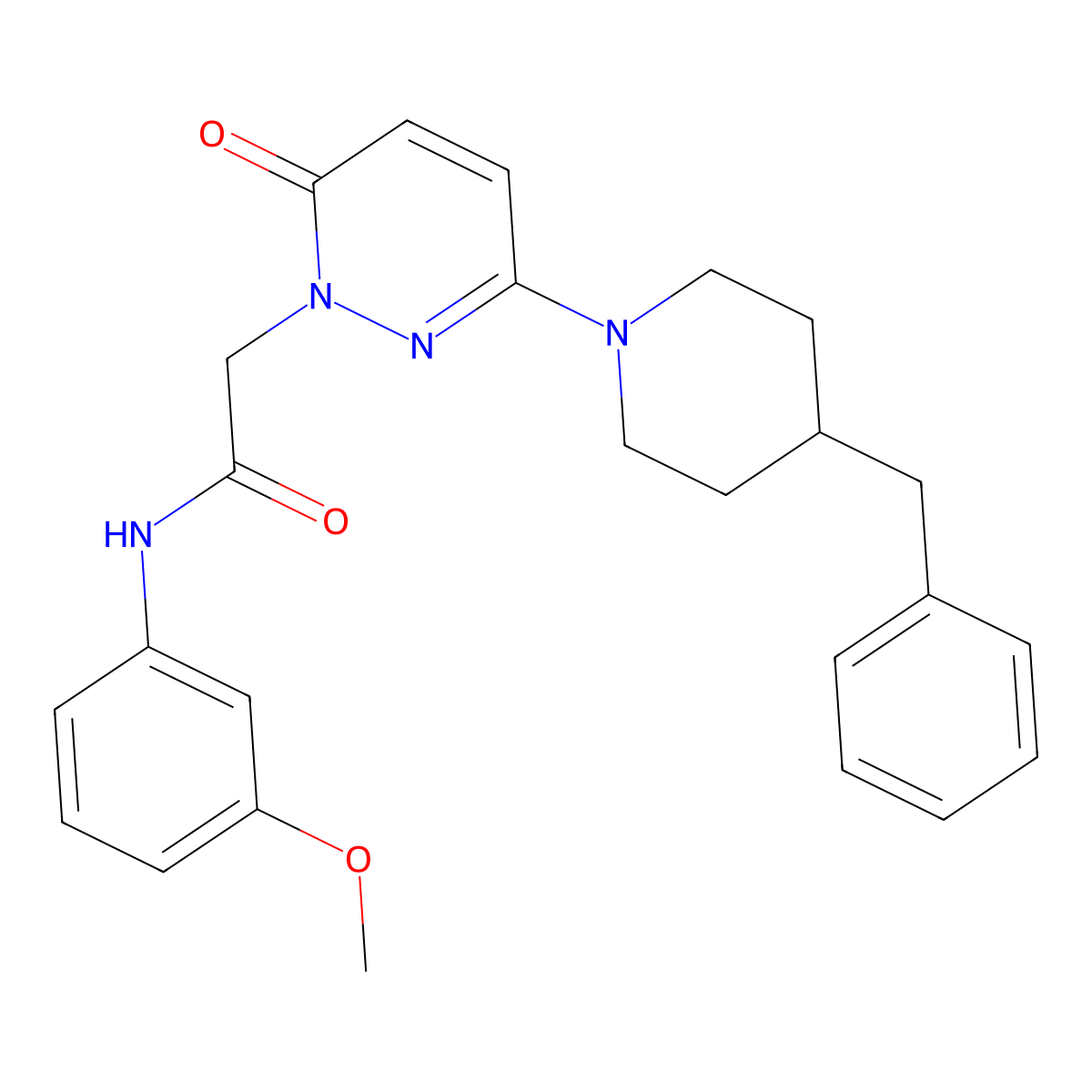 2-(3-(4-benzylpiperidin-1-yl)-6-oxopyridazin-1(6H)-yl)-N-(3-methoxyphenyl)acetamide molecular structure, CAS 1324074-74-9