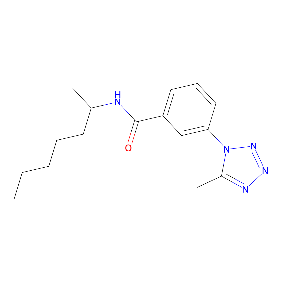 N-(heptan-2-yl)-3-(5-methyl-1H-tetrazol-1-yl)benzamide molecular structure, CAS 1324074-79-4