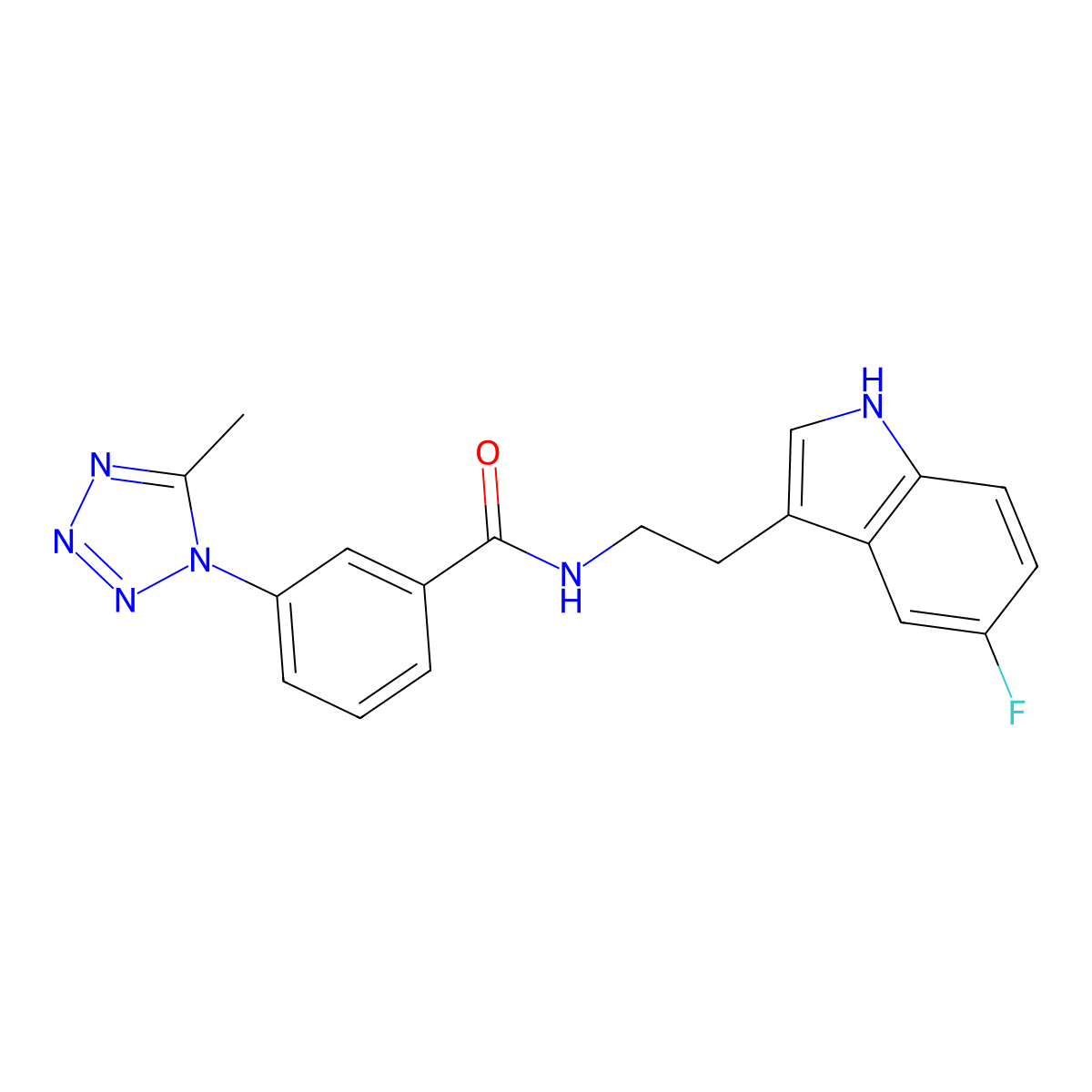 N-[2-(5-fluoro-1H-indol-3-yl)ethyl]-3-(5-methyl-1H-tetrazol-1-yl)benzamide molecular structure, CAS 1324074-86-3