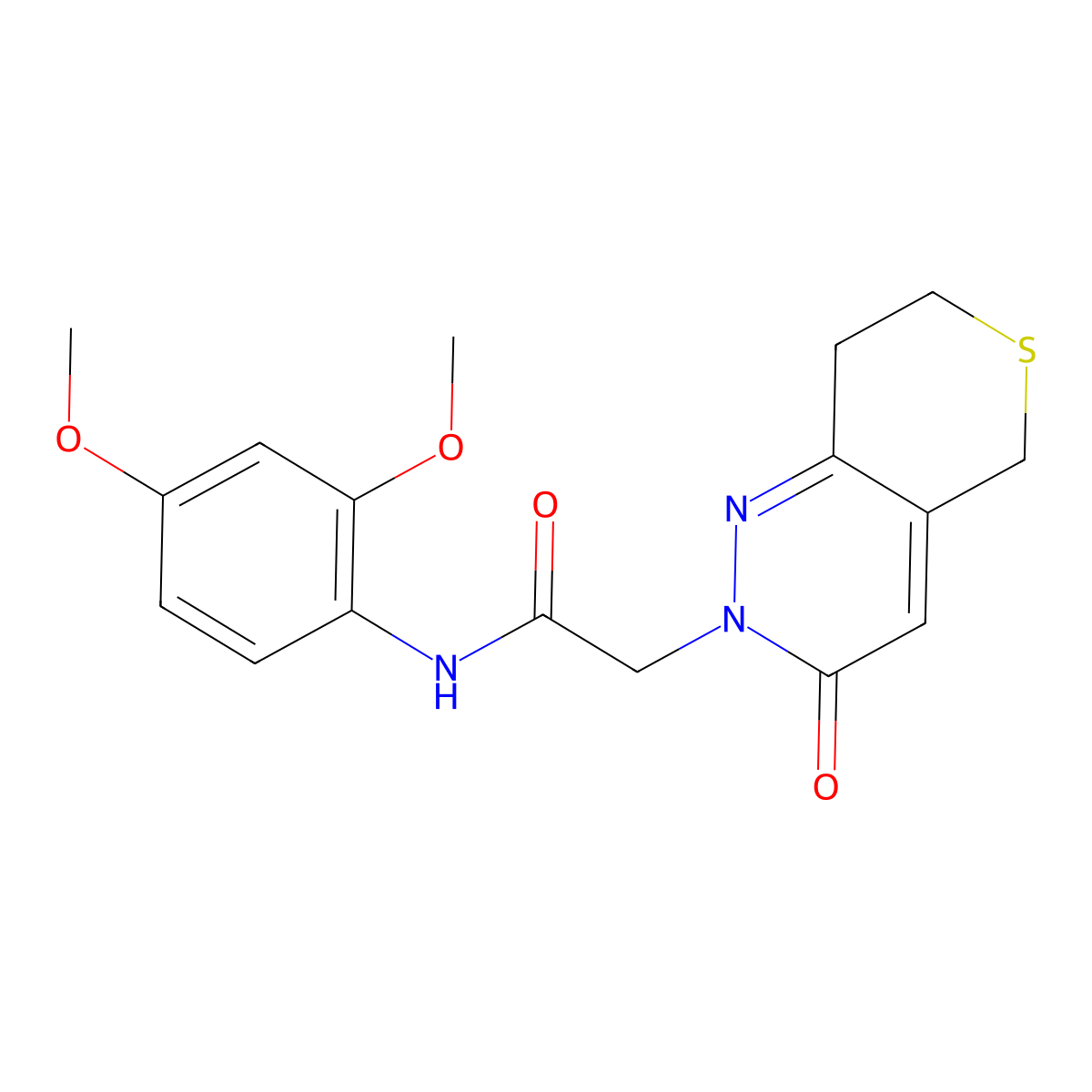 N-(2,4-dimethoxyphenyl)-2-(3-oxo-3,5,7,8-tetrahydro-2H-thiopyrano[4,3-c]pyridazin-2-yl)acetamide molecular structure, CAS 1324075-02-6