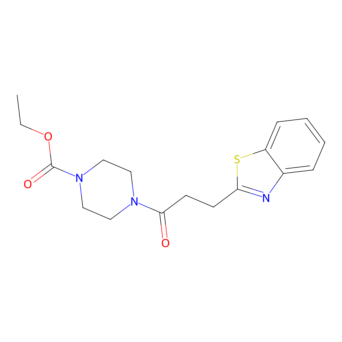 Ethyl 4-[3-(1,3-benzothiazol-2-yl)propanoyl]piperazine-1-carboxylate molecular structure, CAS 1324075-18-4