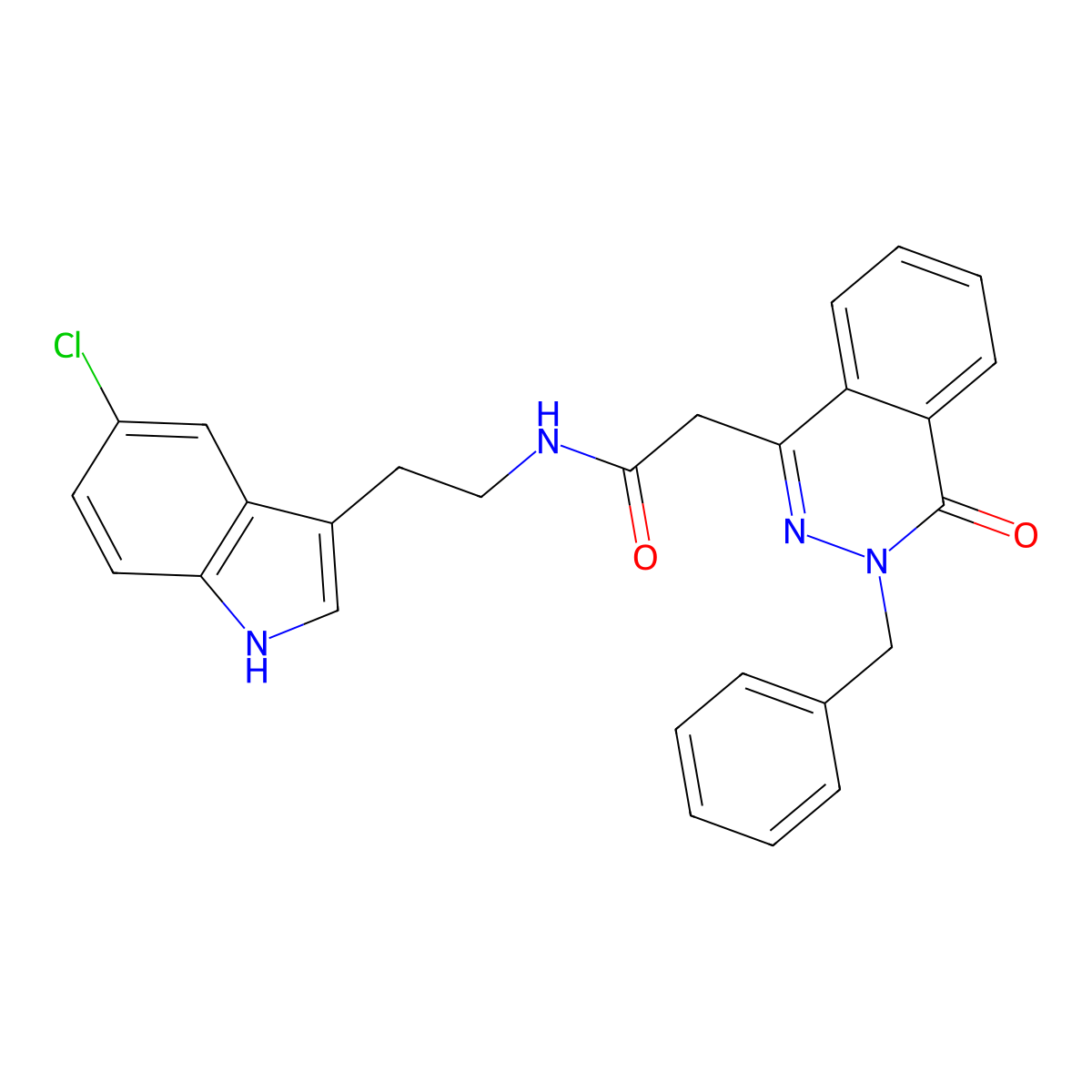 2-(3-benzyl-4-oxo-3,4-dihydrophthalazin-1-yl)-N-[2-(5-chloro-1H-indol-3-yl)ethyl]acetamide molecular structure, CAS 1324075-25-3