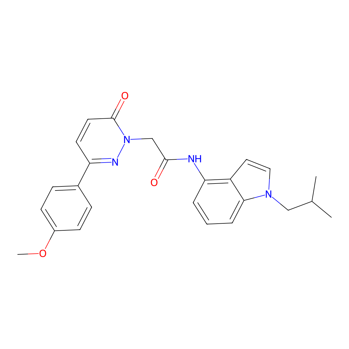 2-[3-(4-methoxyphenyl)-6-oxopyridazin-1(6H)-yl]-N-[1-(2-methylpropyl)-1H-indol-4-yl]acetamide molecular structure, CAS 1324075-29-7
