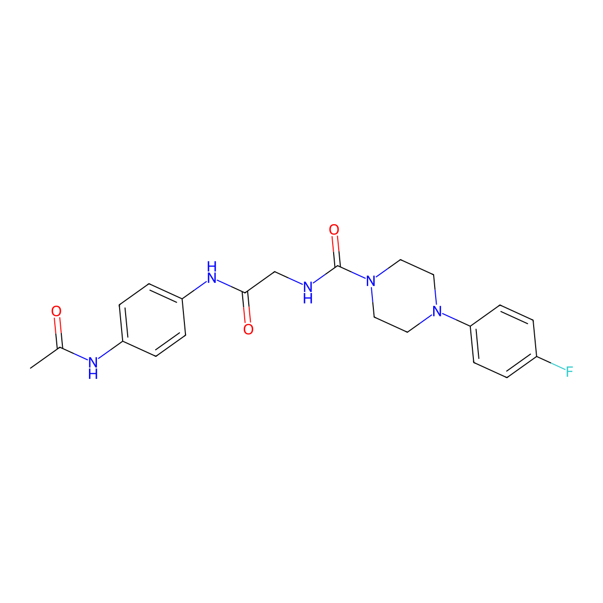 N-(2-{[4-(acetylamino)phenyl]amino}-2-oxoethyl)-4-(4-fluorophenyl)piperazine-1-carboxamide molecular structure, CAS 1324075-35-5