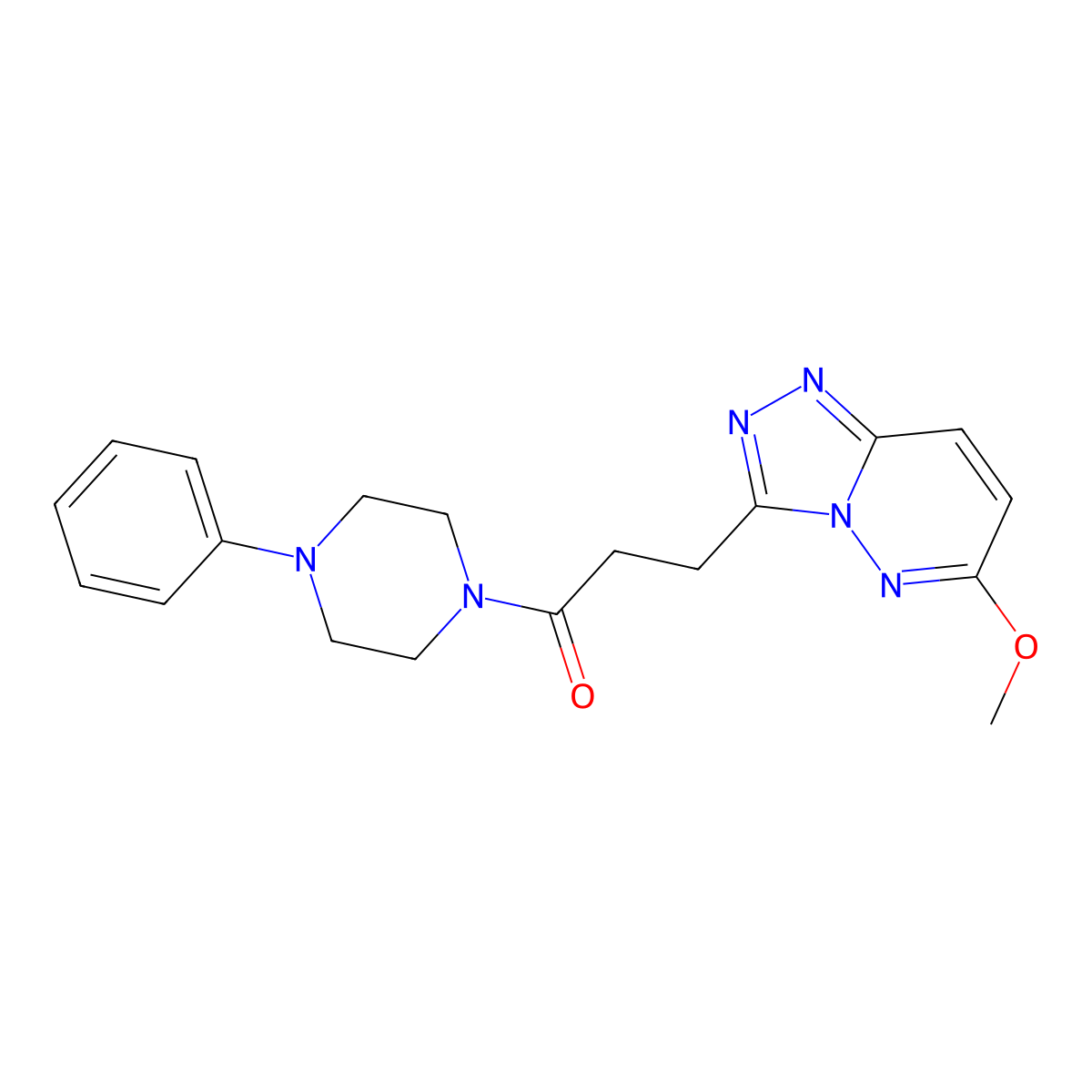 3-(6-Methoxy[1,2,4]triazolo[4,3-b]pyridazin-3-yl)-1-(4-phenylpiperazin-1-yl)propan-1-one molecular structure, CAS 1324075-40-2