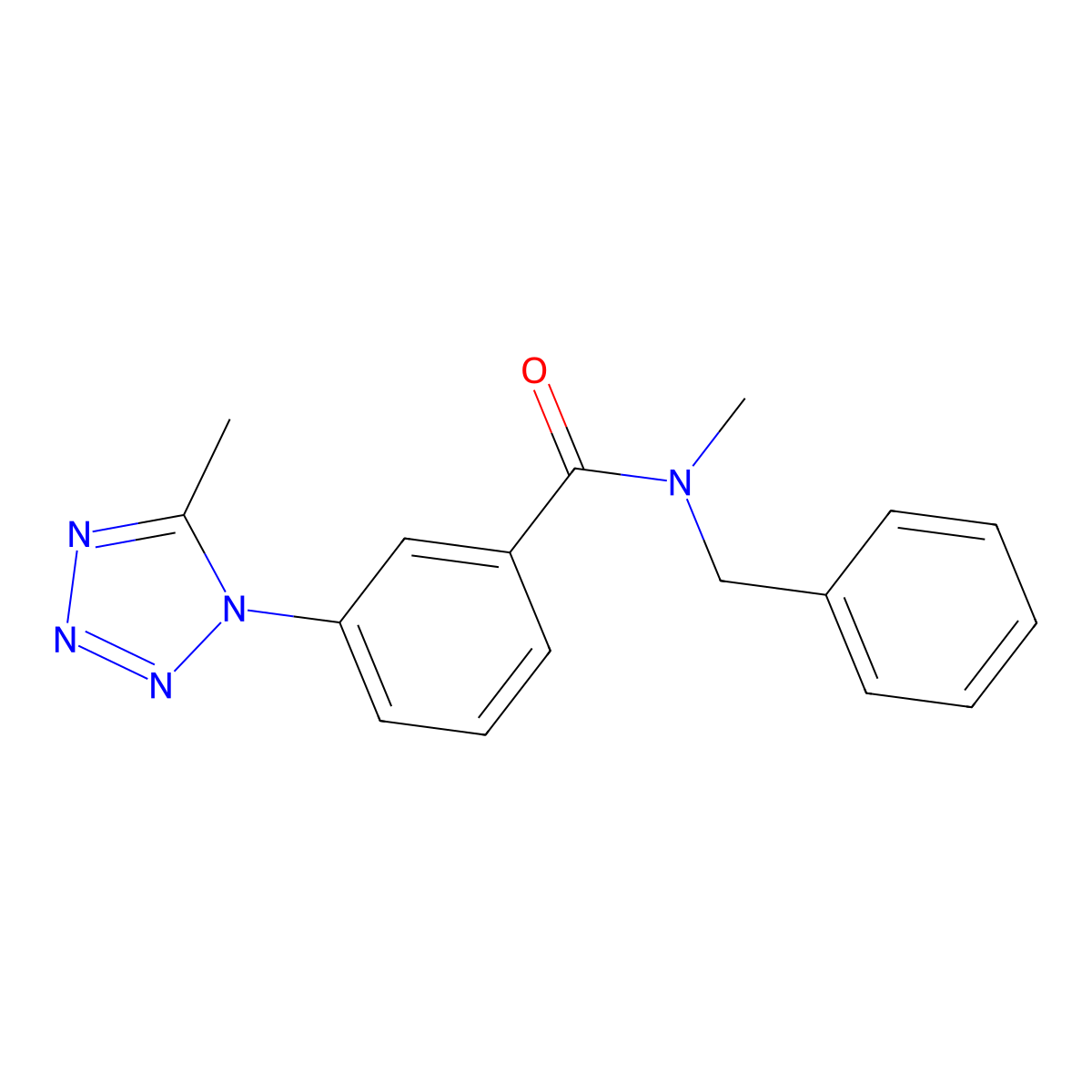 N-benzyl-N-methyl-3-(5-methyl-1H-tetrazol-1-yl)benzamide molecular structure, CAS 1324075-50-4