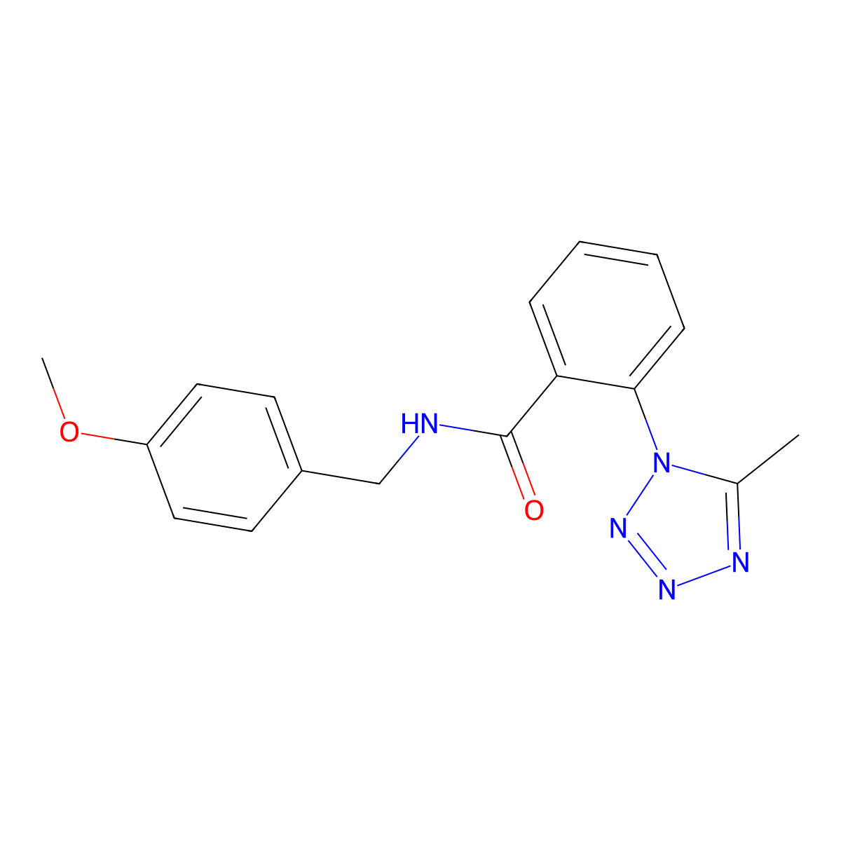 N-(4-methoxybenzyl)-2-(5-methyl-1H-tetrazol-1-yl)benzamide molecular structure, CAS 1324075-55-9