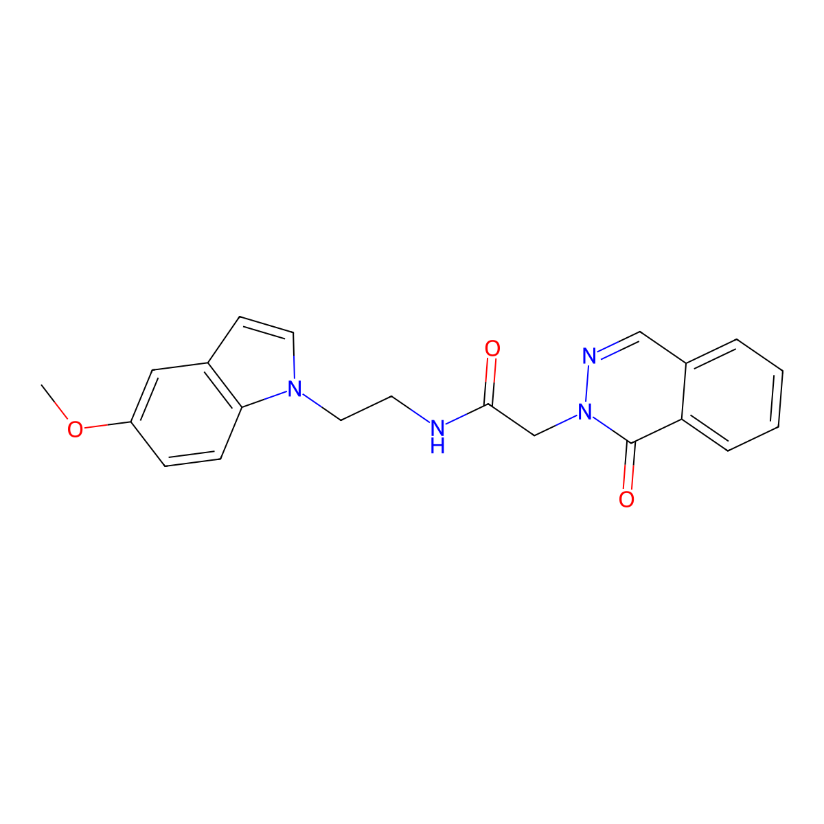 N-[2-(5-methoxy-1H-indol-1-yl)ethyl]-2-(1-oxophthalazin-2(1H)-yl)acetamide molecular structure, CAS 1324075-56-0