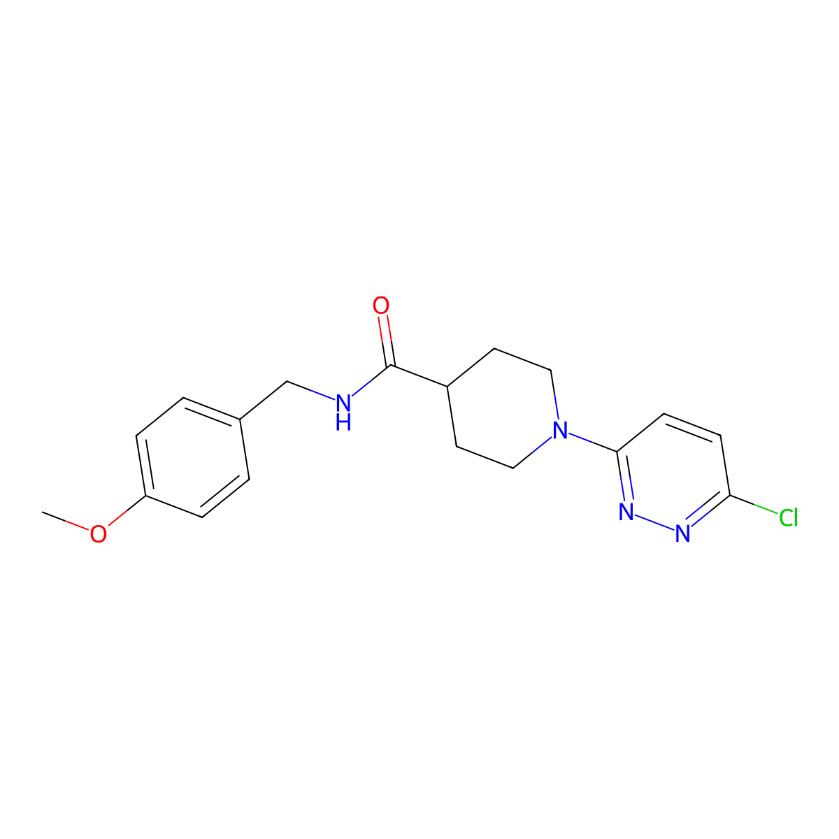 1-(6-chloropyridazin-3-yl)-N-(4-methoxybenzyl)piperidine-4-carboxamide molecular structure, CAS 1324075-67-3