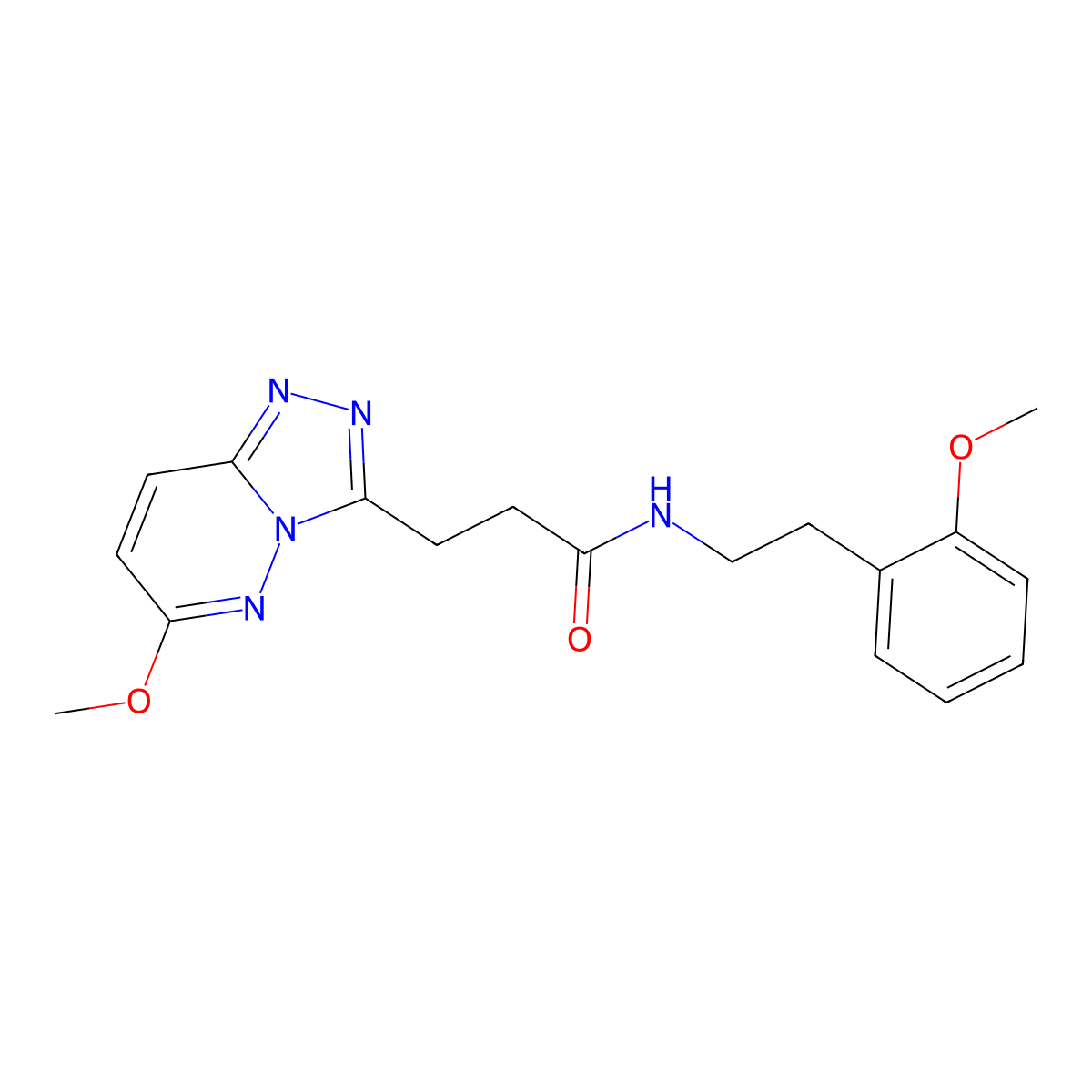 3-(6-methoxy-[1,2,4]triazolo[4,3-b]pyridazin-3-yl)-N-(2-methoxyphenethyl)propanamide molecular structure, CAS 1324075-75-3
