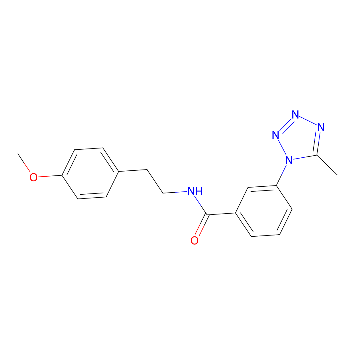 N-[2-(4-methoxyphenyl)ethyl]-3-(5-methyl-1H-tetrazol-1-yl)benzamide molecular structure, CAS 1324075-84-4