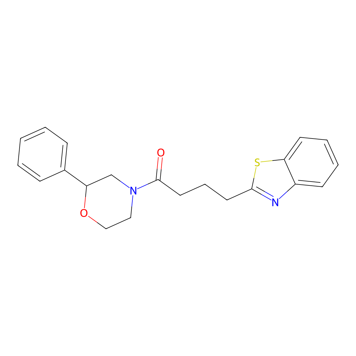 4-(1,3-Benzothiazol-2-yl)-1-(2-phenylmorpholin-4-yl)butan-1-one molecular structure, CAS 1324076-21-2