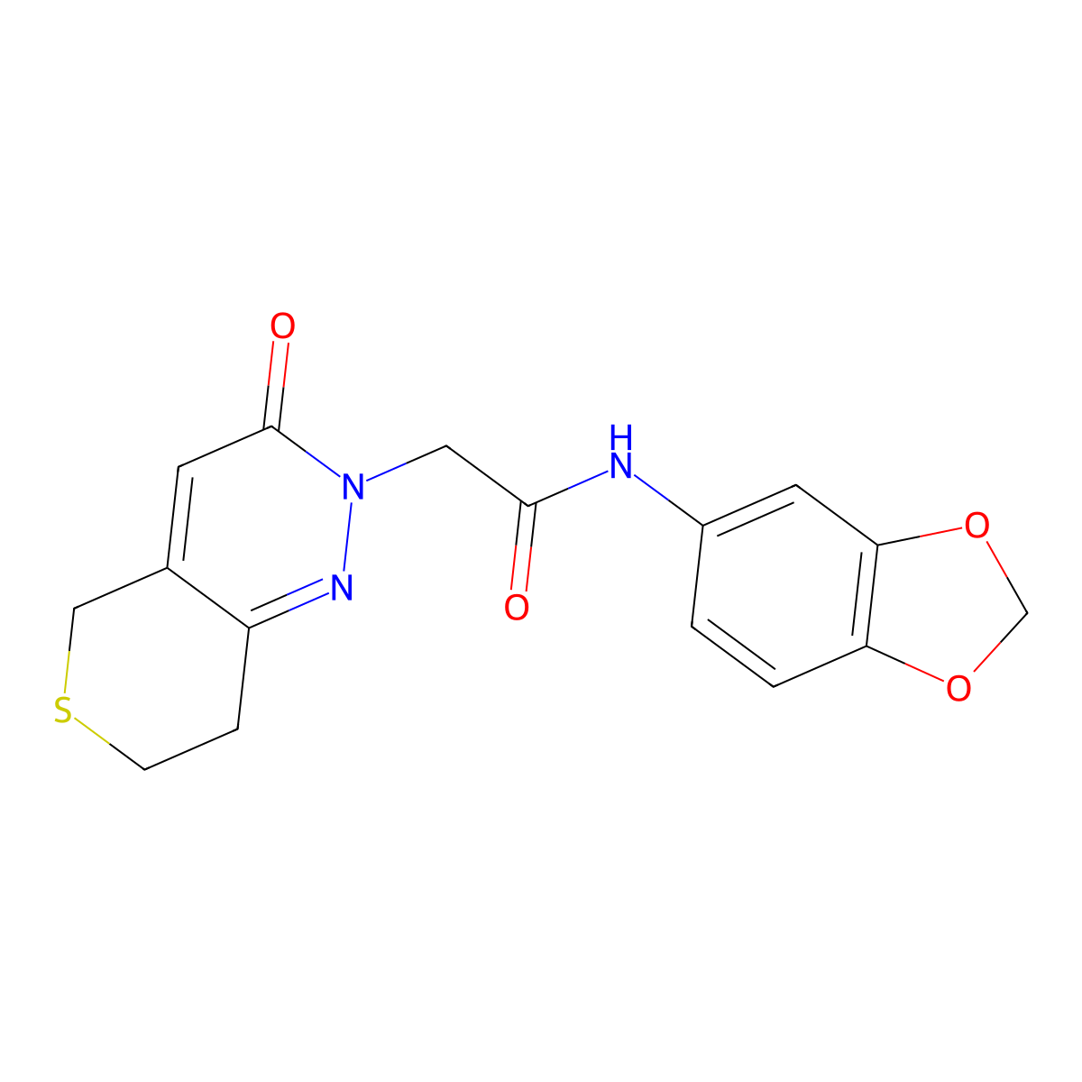 N-(1,3-benzodioxol-5-yl)-2-(3-oxo-3,5,7,8-tetrahydro-2H-thiopyrano[4,3-c]pyridazin-2-yl)acetamide molecular structure, CAS 1324076-22-3