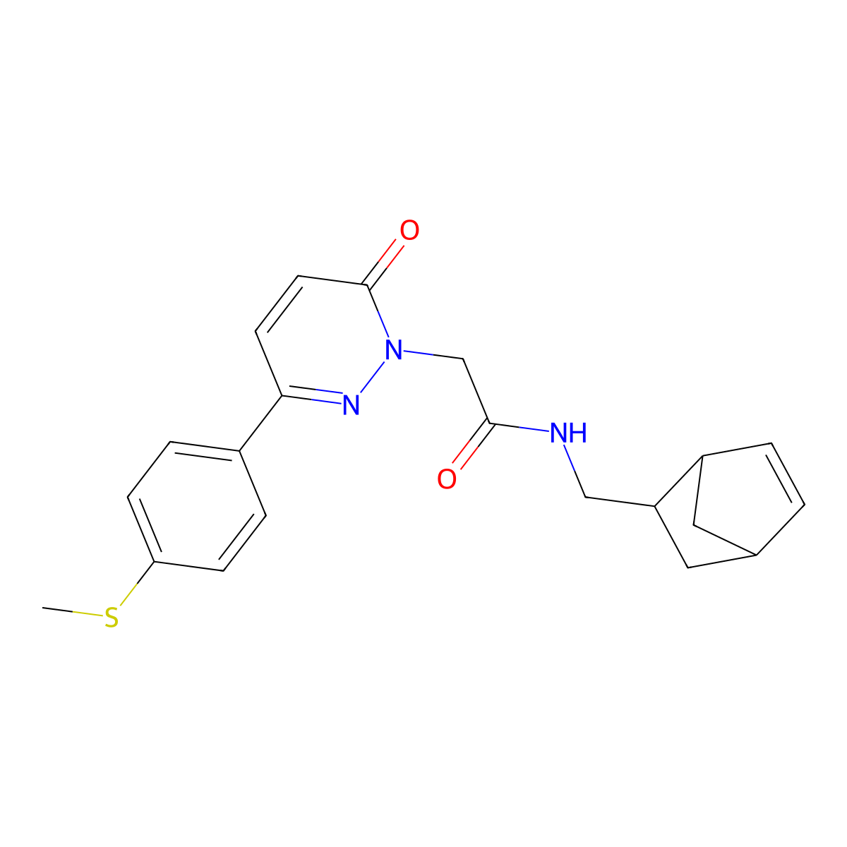 N-(bicyclo[2.2.1]hept-5-en-2-ylmethyl)-2-{3-[4-(methylsulfanyl)phenyl]-6-oxopyridazin-1(6H)-yl}acetamide molecular structure, CAS 1324076-35-8