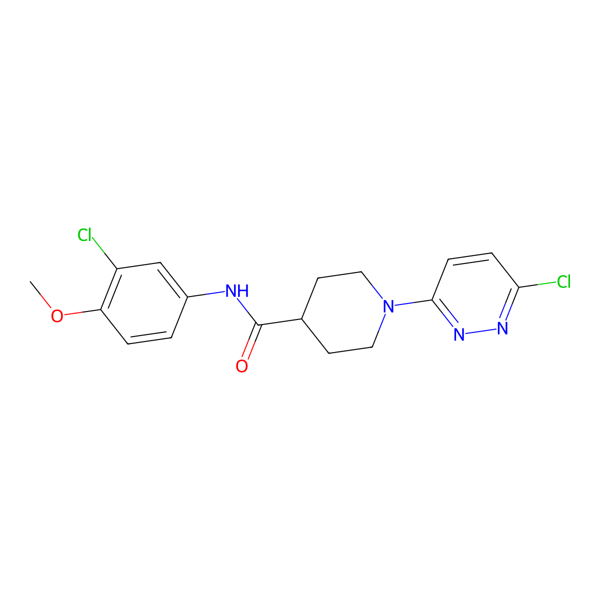 N-(3-chloro-4-methoxyphenyl)-1-(6-chloropyridazin-3-yl)piperidine-4-carboxamide molecular structure, CAS 1324076-51-8