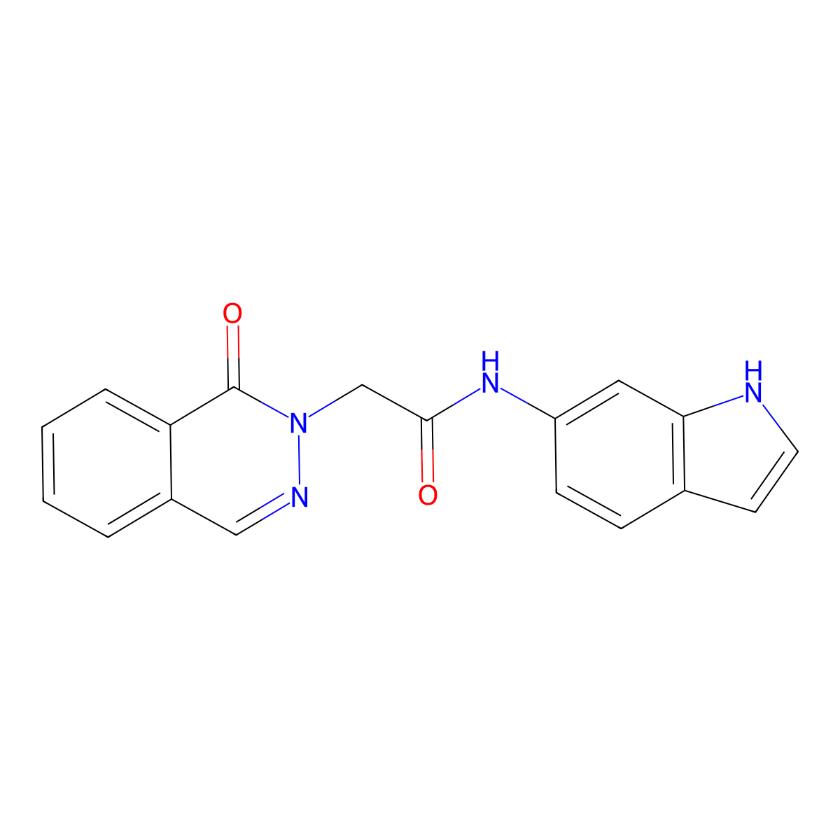 N-(1H-indol-6-yl)-2-(1-oxophthalazin-2(1H)-yl)acetamide molecular structure, CAS 1324076-84-7