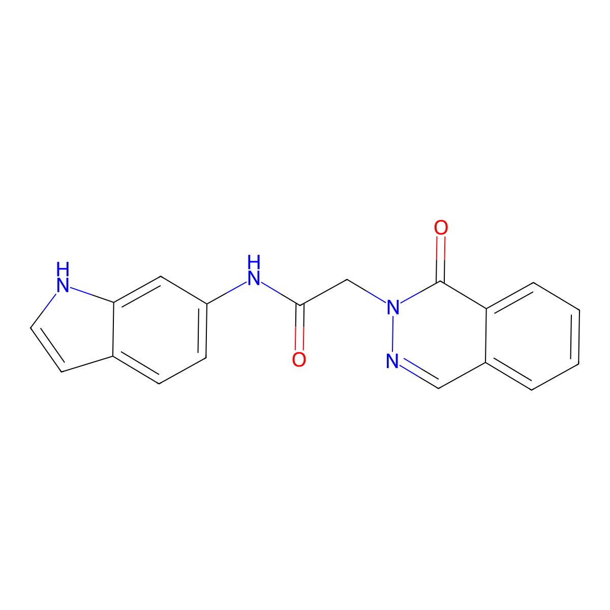 N-(1H-indol-6-yl)-2-(1-oxophthalazin-2(1H)-yl)acetamide molecular structure, CAS 1324076-84-7