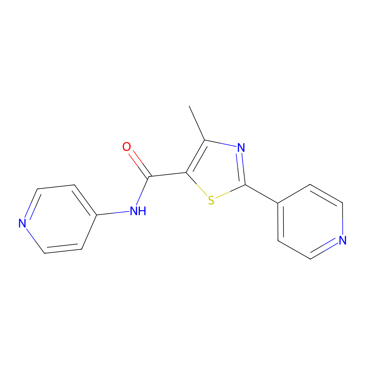 4-methyl-N,2-di(pyridin-4-yl)-1,3-thiazole-5-carboxamide molecular structure, CAS 1324076-96-1