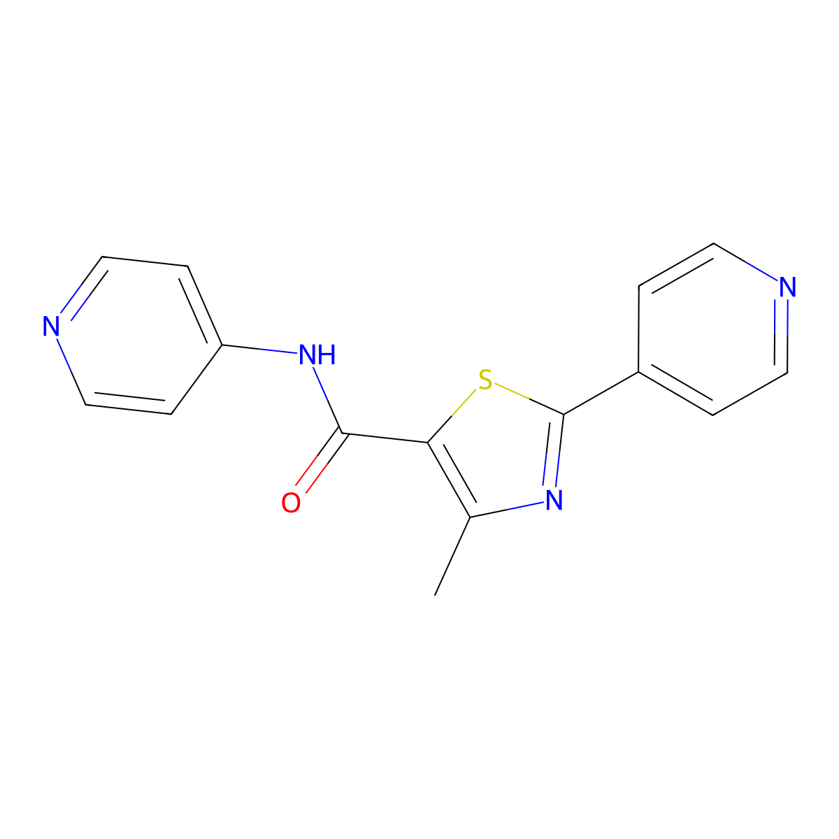 4-methyl-N,2-di(pyridin-4-yl)-1,3-thiazole-5-carboxamide molecular structure, CAS 1324076-96-1