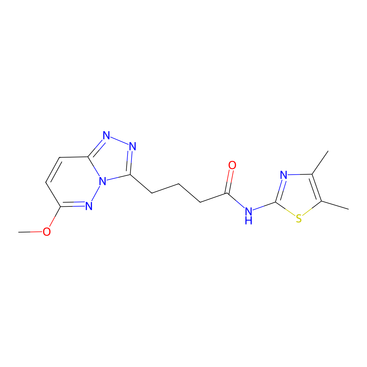N-(4,5-dimethylthiazol-2-yl)-4-(6-methoxy-[1,2,4]triazolo[4,3-b]pyridazin-3-yl)butanamide molecular structure, CAS 1324077-01-1