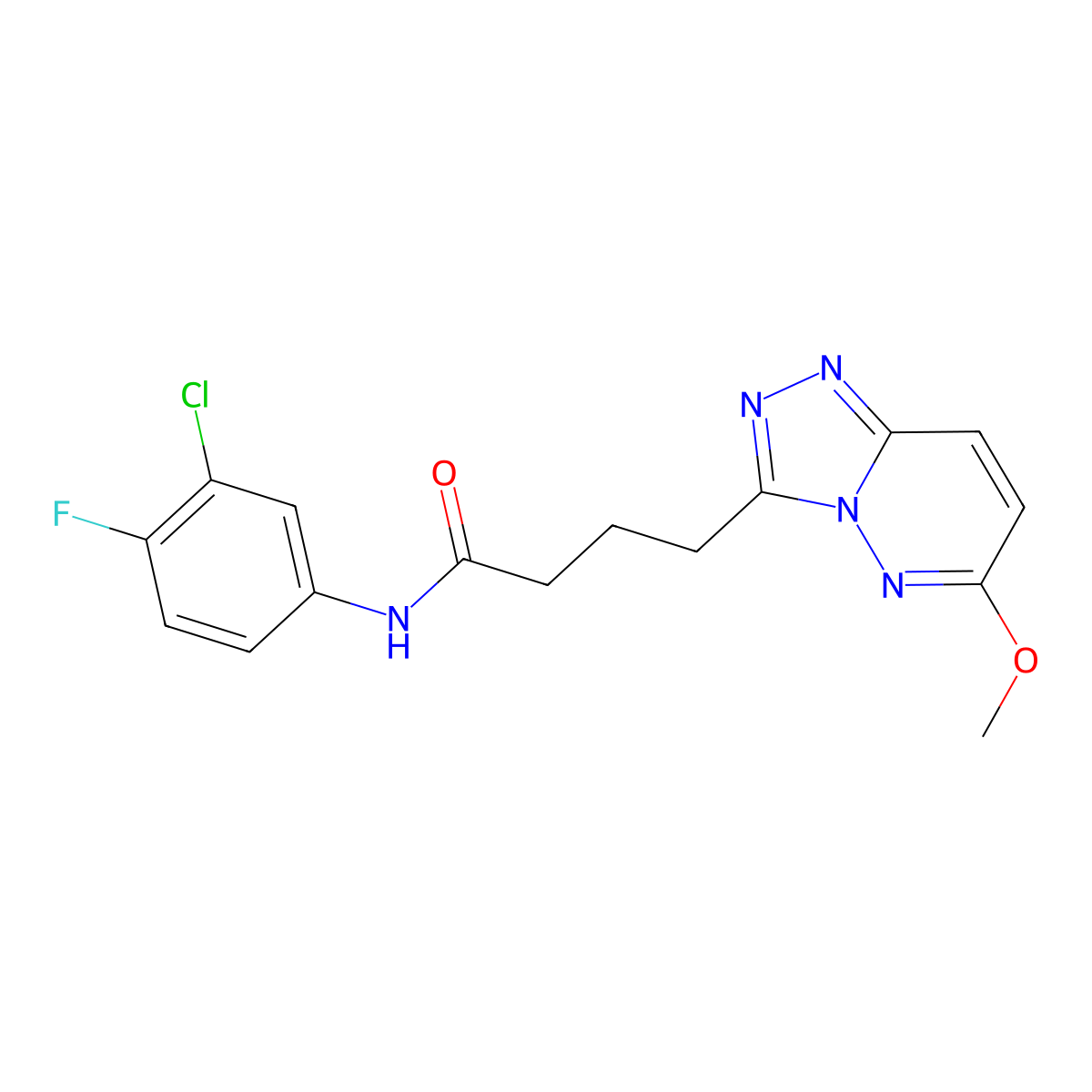N-(3-chloro-4-fluorophenyl)-4-(6-methoxy[1,2,4]triazolo[4,3-b]pyridazin-3-yl)butanamide molecular structure, CAS 1324077-05-5