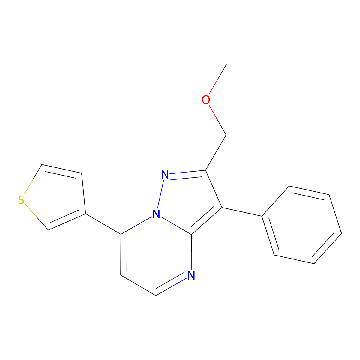 2-(Methoxymethyl)-3-phenyl-7-(3-thienyl)pyrazolo[1,5-a]pyrimidine molecular structure, CAS 1324077-32-8