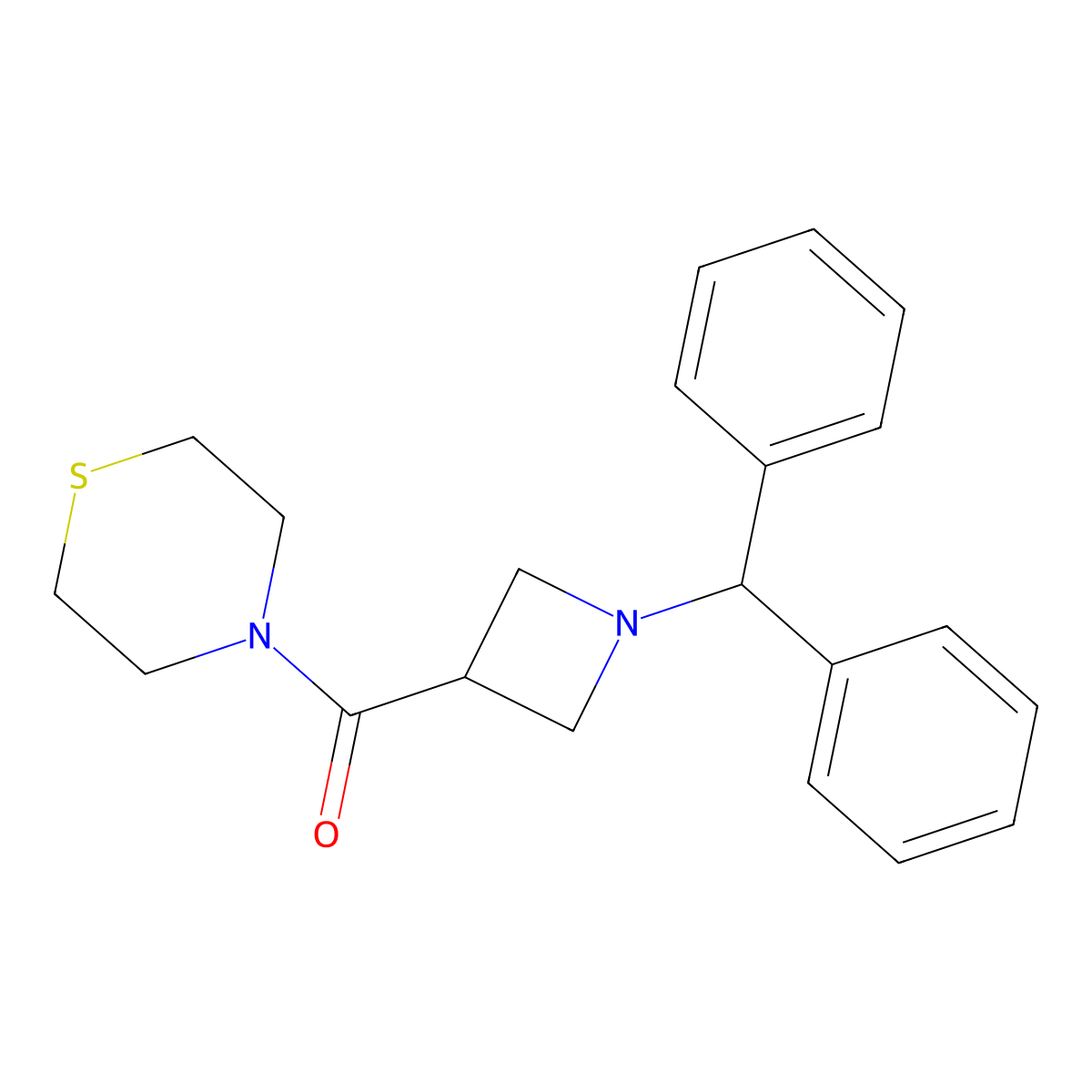 [1-(Diphenylmethyl)azetidin-3-yl](thiomorpholin-4-yl)methanone molecular structure, CAS 1324077-59-9