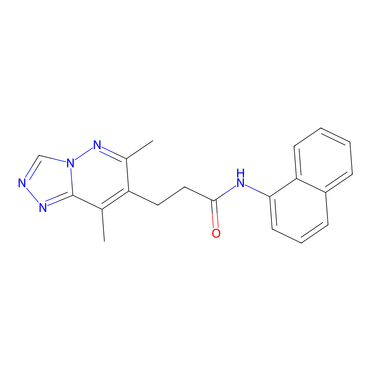 3-(6,8-dimethyl[1,2,4]triazolo[4,3-b]pyridazin-7-yl)-N-(naphthalen-1-yl)propanamide molecular structure, CAS 1324077-77-1