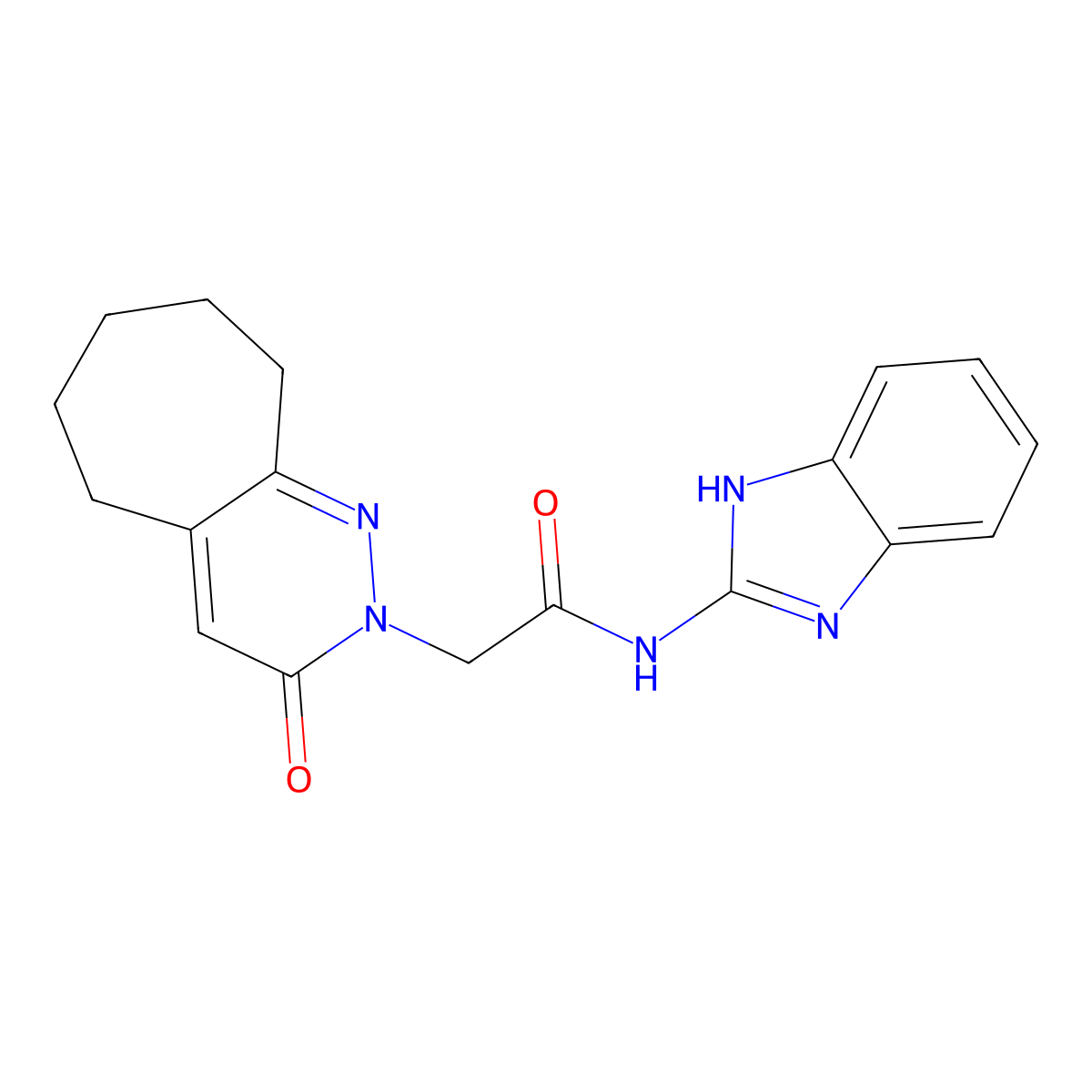 N-(1H-benzimidazol-2-yl)-2-(3-oxo-3,5,6,7,8,9-hexahydro-2H-cyclohepta[c]pyridazin-2-yl)acetamide molecular structure, CAS 1324077-93-1