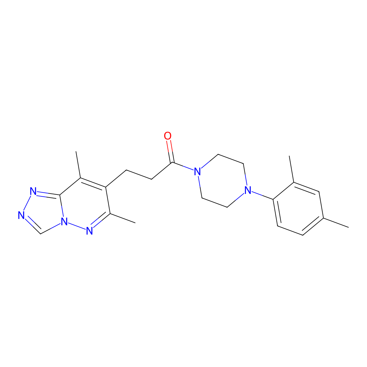 1-[4-(2,4-Dimethylphenyl)piperazin-1-yl]-3-(6,8-dimethyl[1,2,4]triazolo[4,3-b]pyridazin-7-yl)propan-1-one molecular structure, CAS 1324077-98-6