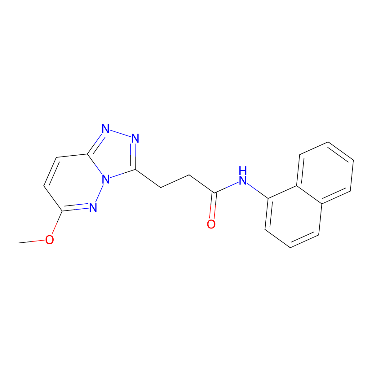 3-(6-methoxy[1,2,4]triazolo[4,3-b]pyridazin-3-yl)-N-(naphthalen-1-yl)propanamide molecular structure, CAS 1324078-00-3