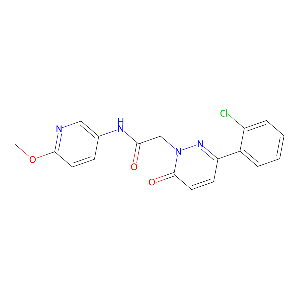 2-[3-(2-chlorophenyl)-6-oxopyridazin-1(6H)-yl]-N-(6-methoxypyridin-3-yl)acetamide molecular structure, CAS 1324078-12-7