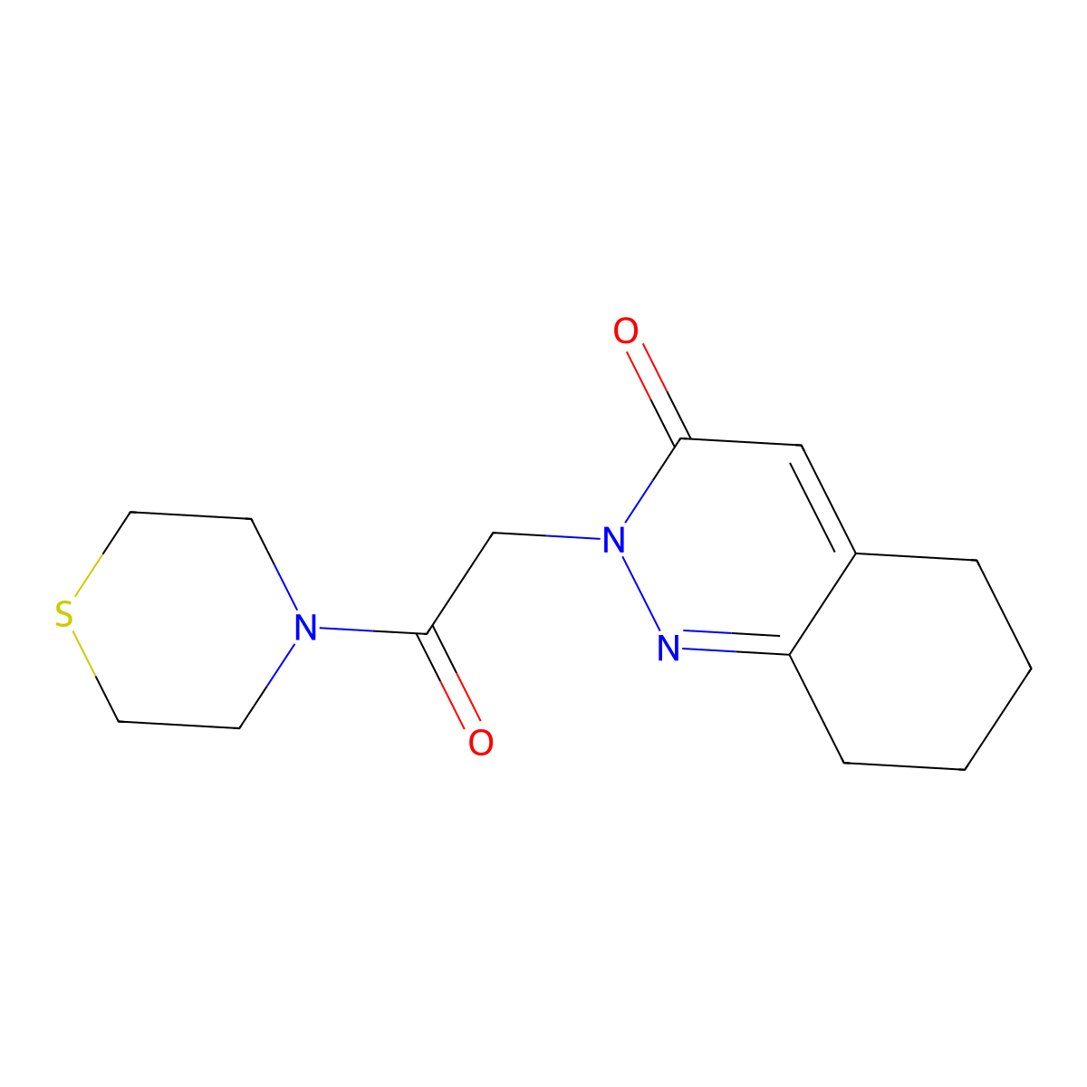 2-[2-oxo-2-(thiomorpholin-4-yl)ethyl]-5,6,7,8-tetrahydrocinnolin-3(2H)-one molecular structure, CAS 1324078-14-9