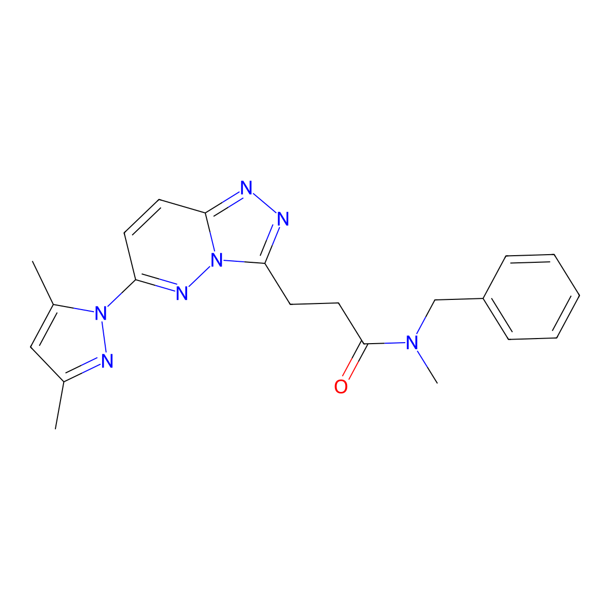 N-benzyl-3-[6-(3,5-dimethyl-1H-pyrazol-1-yl)[1,2,4]triazolo[4,3-b]pyridazin-3-yl]-N-methylpropanamide molecular structure, CAS 1324078-15-0